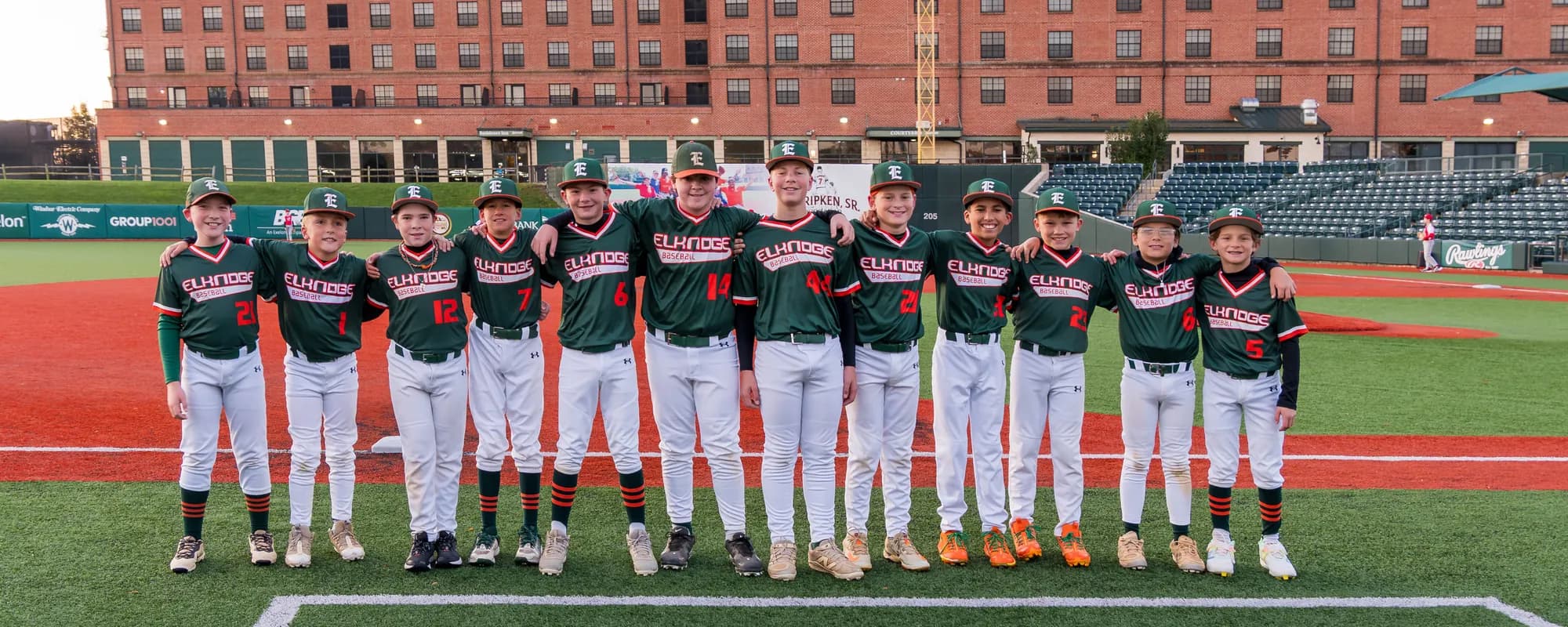 The Elkridge Hurricanes Berry 12U team lined up on the field